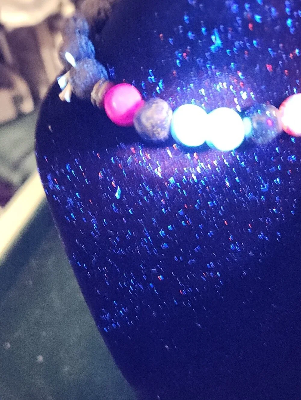 Handmade Black Lava Bead Bracelet with Multicolor Chakra Stones